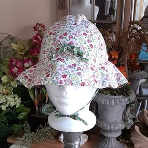 POLARN O. PYRET, Cotton,  Floral Print, Tie Sun Hat, Size 9M-2YRS